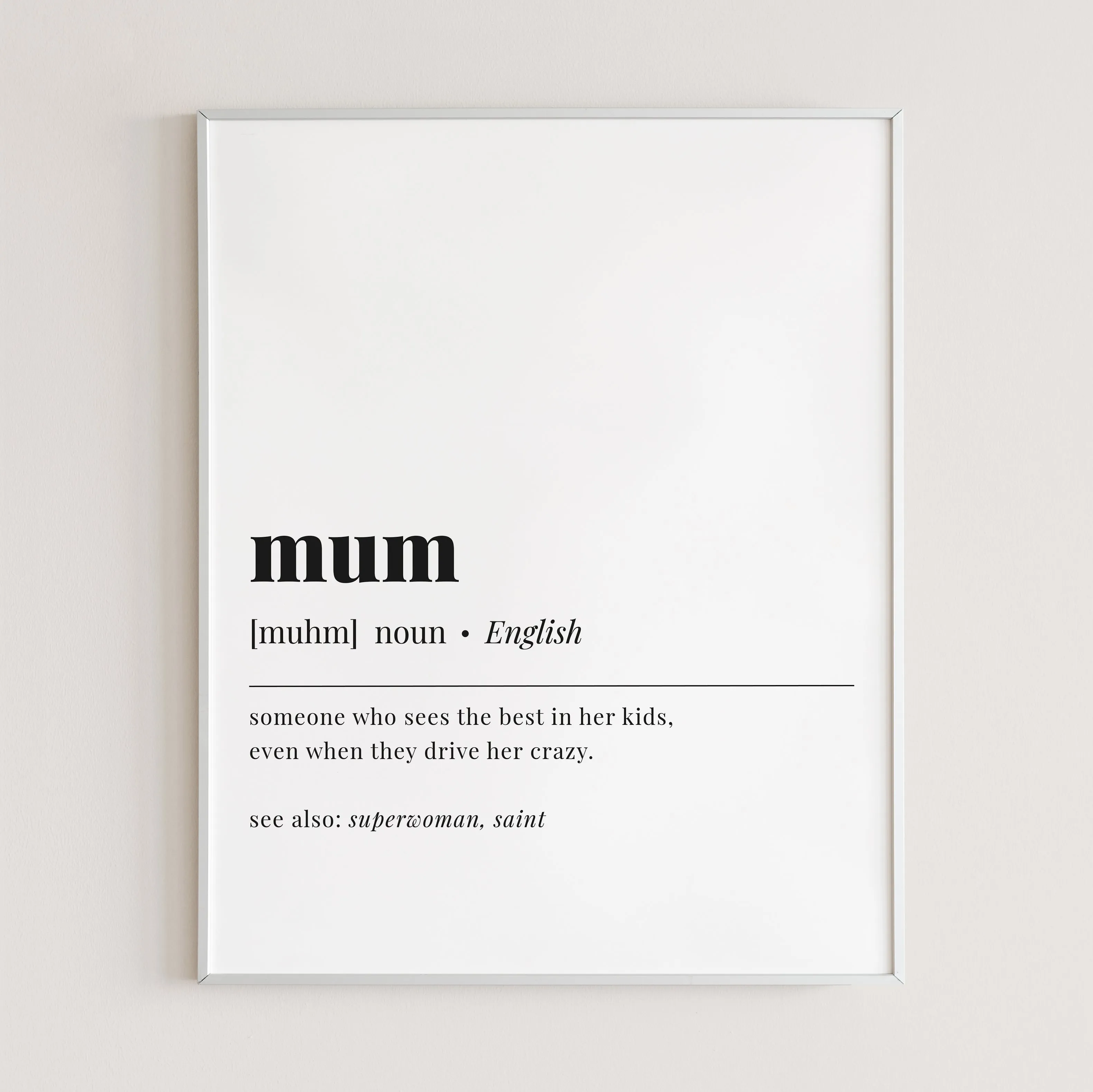 Mum Definition Print Instant Download