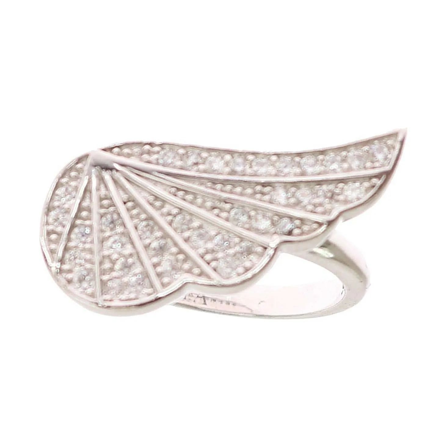 Nialaya Elegant Sterling Silver CZ Crystal Ring