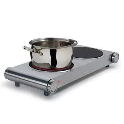 Open Box - Salton Infrared Cooktop Double Burner - Silver