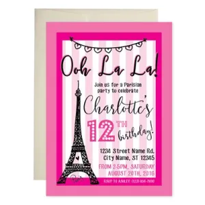 Paris Birthday Invitations