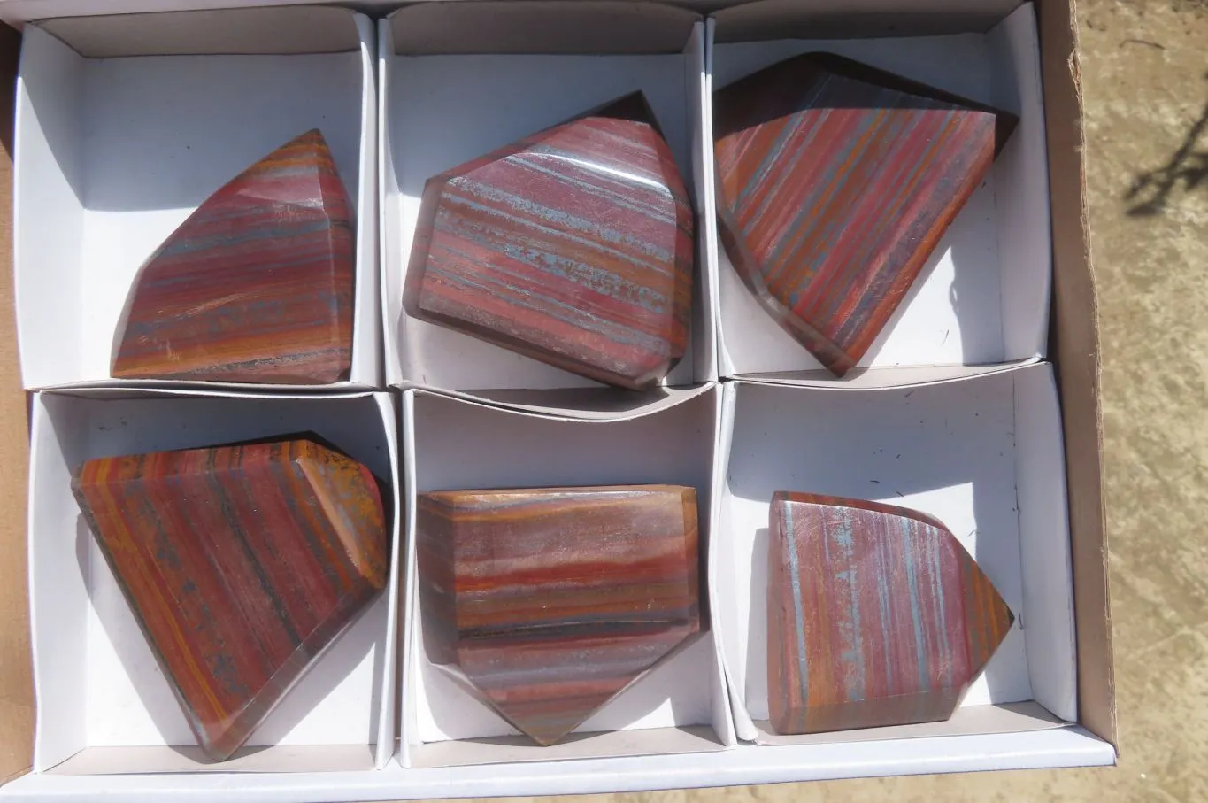 Polished Tiger Iron Jasper Points x 6 From South Africa