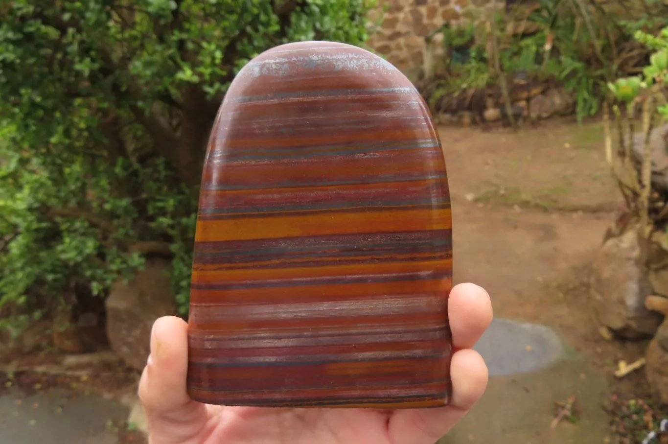 Polished Tiger Iron Jasper Standing Free Forms x 3 From South Africa