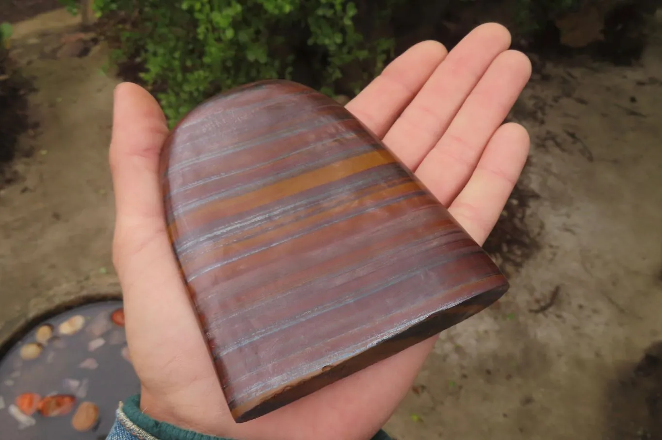 Polished Tiger Iron Jasper Standing Free Forms x 3 From South Africa