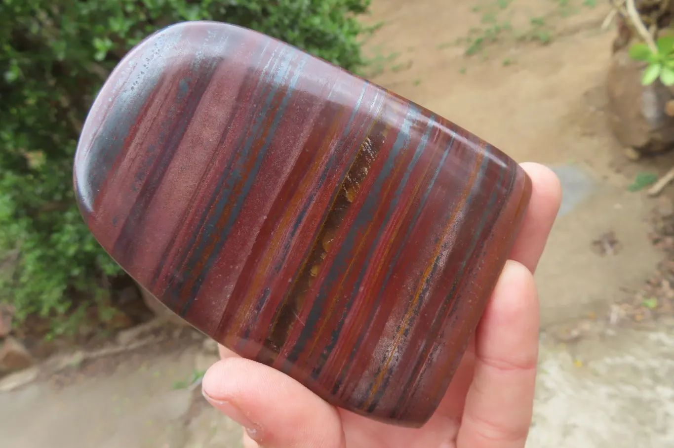 Polished Tiger Iron Jasper Standing Free Forms x 4 From Northern Cape, South Africa