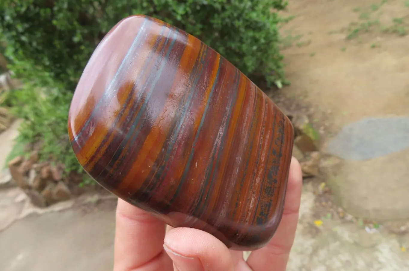 Polished Tiger Iron Jasper Standing Free Forms x 4 From Northern Cape, South Africa