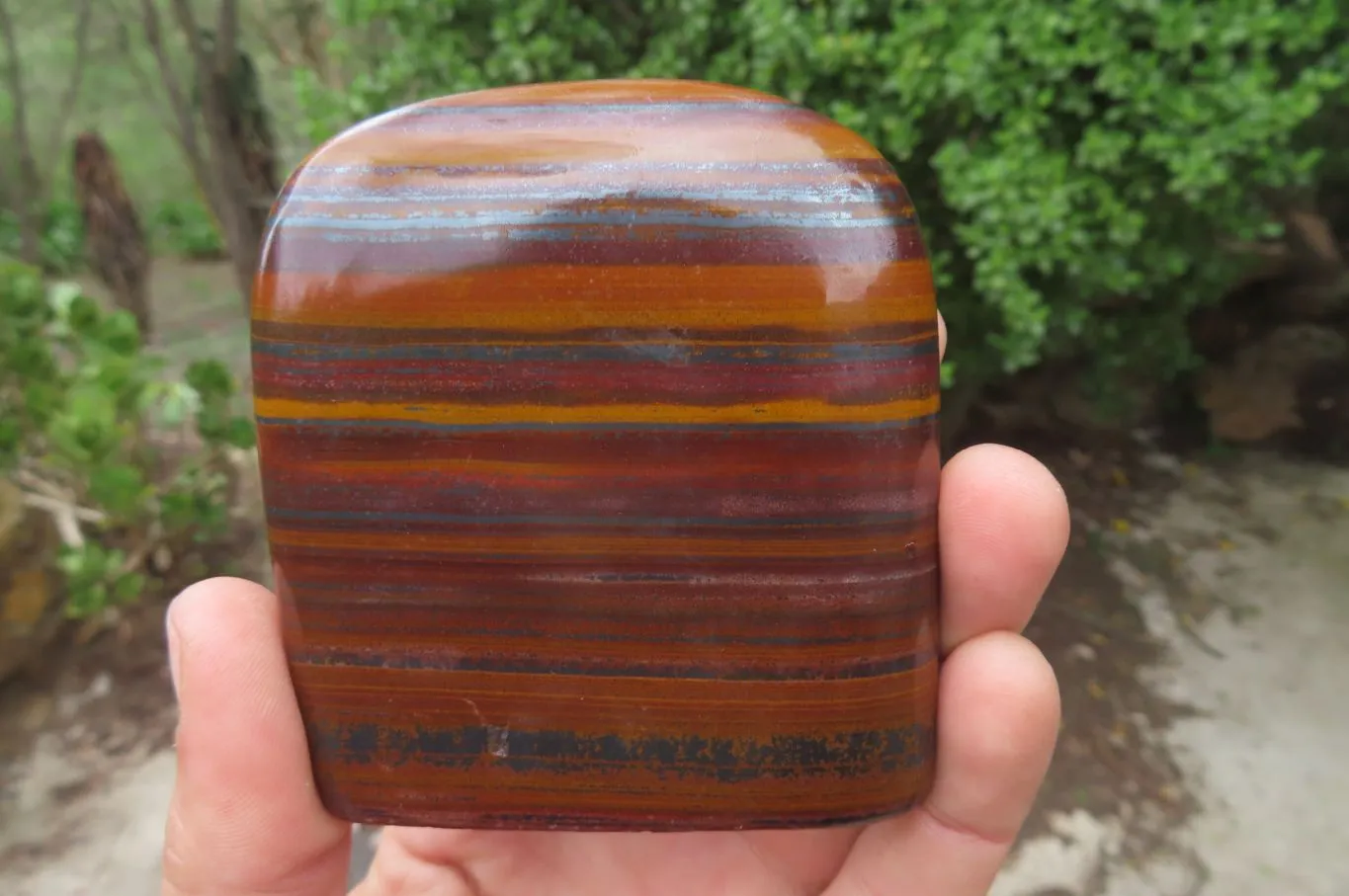 Polished Tiger Iron Jasper Standing Free Forms x 4 From Northern Cape, South Africa