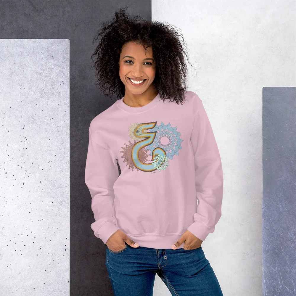 Pullover Sweatshirt with Arabic Initial - 'Ayn' (ع)