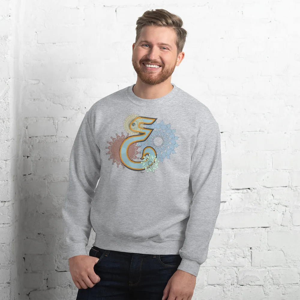 Pullover Sweatshirt with Arabic Initial - 'Ayn' (ع)