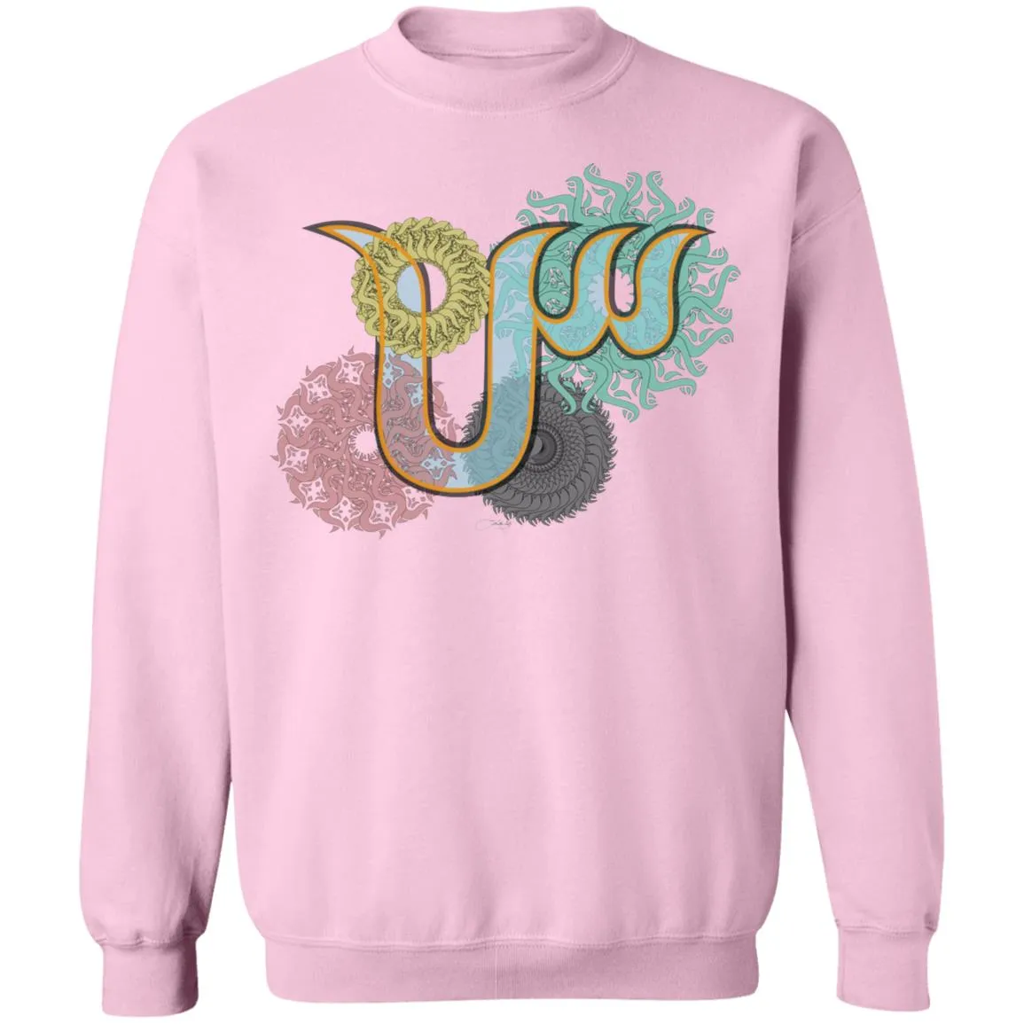 Pullover Sweatshirt with Arabic Initial - 'Sīn' (س)