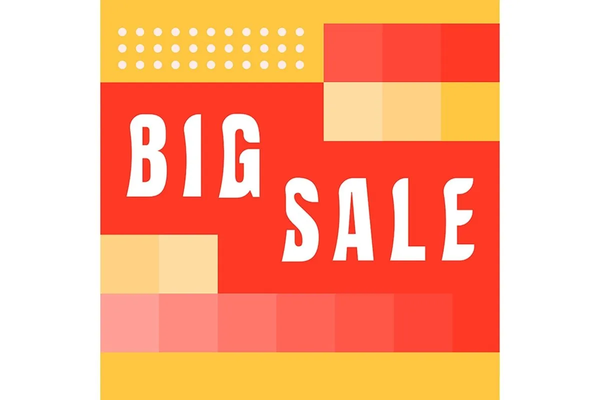 Sale text promotion posters set