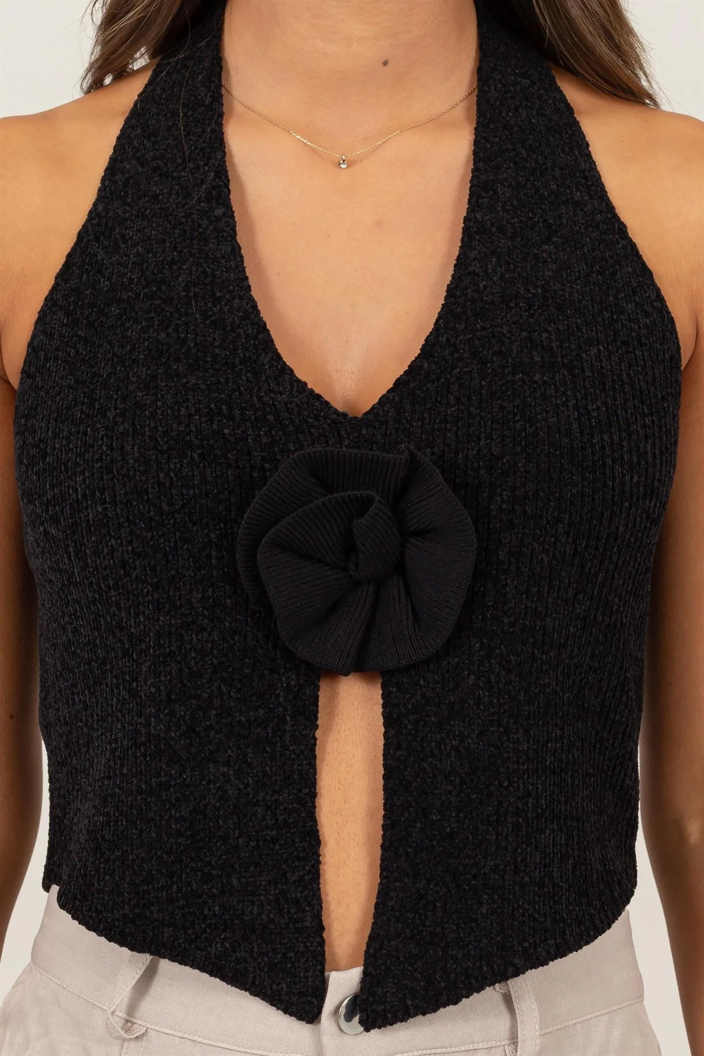 Strapless Top With Flower Accents