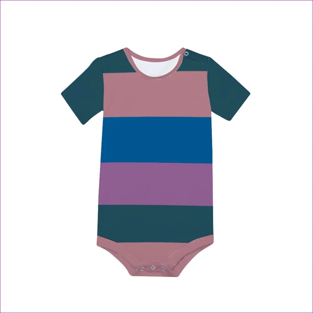 Striped Baby's Short Sleeve Romper