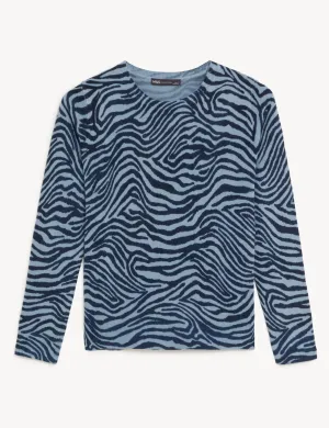 Supersoft Animal Print Crew Neck Jumper