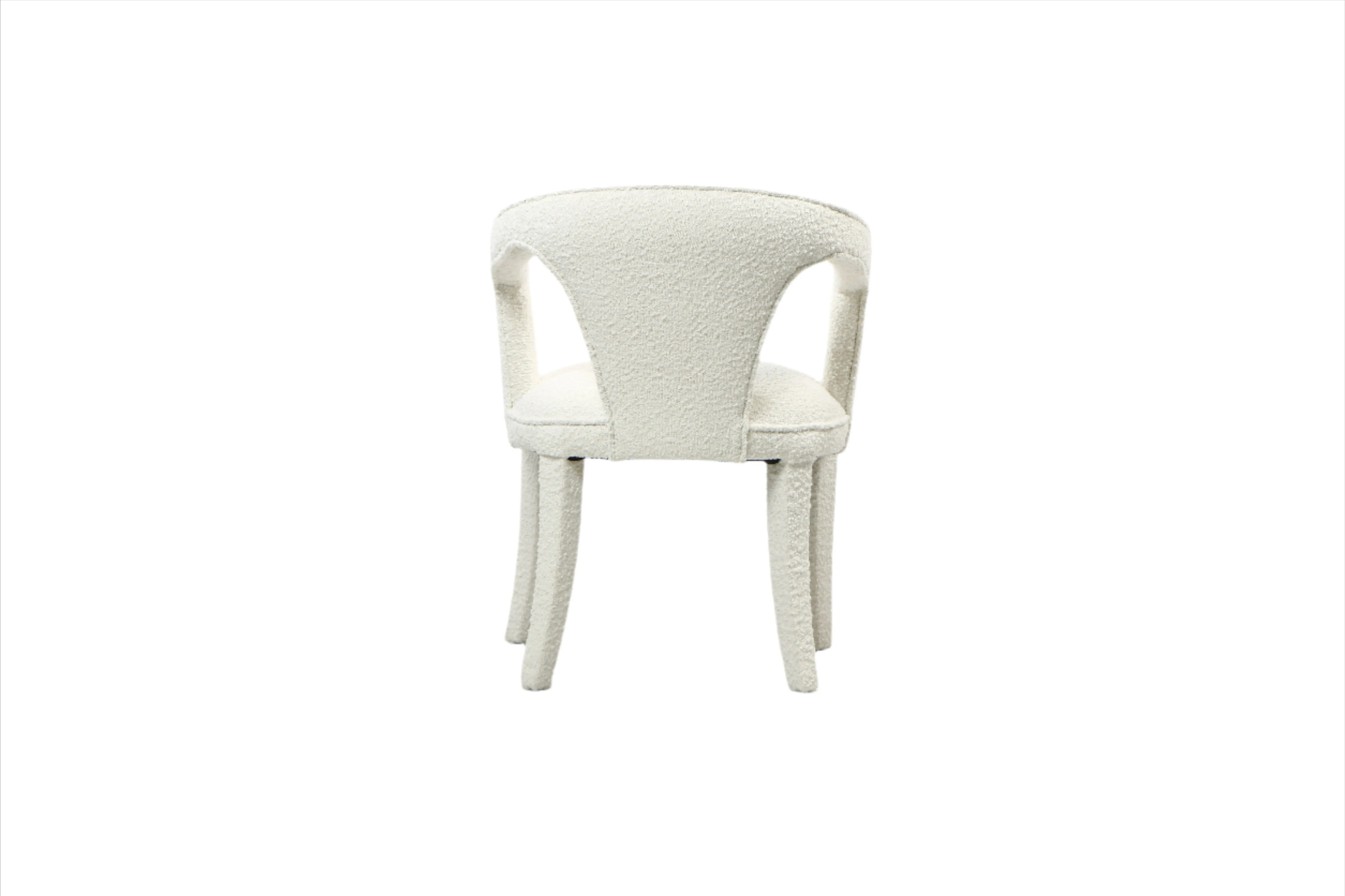 Swift Boucle Dining Armchair Chair in White