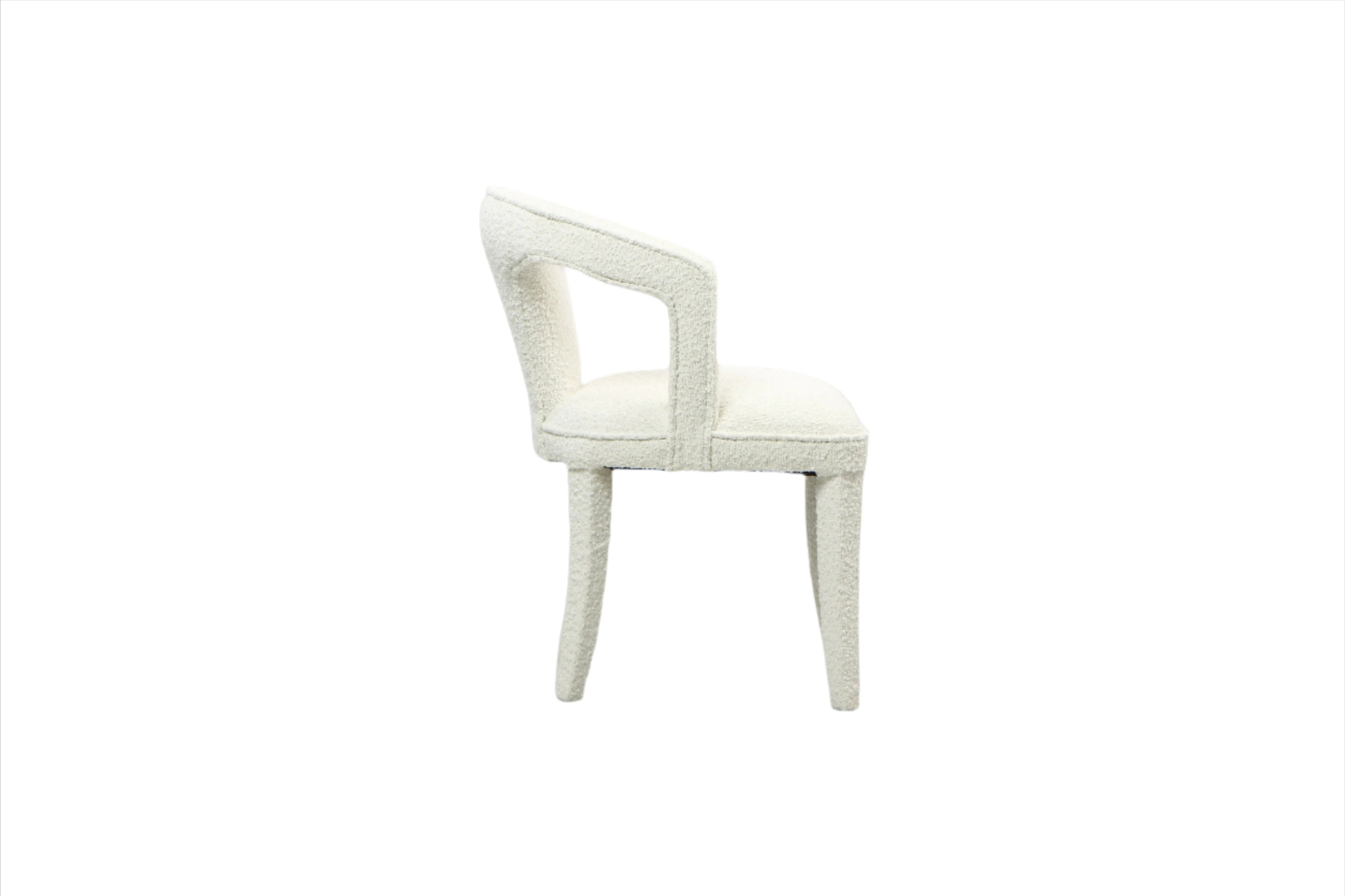 Swift Boucle Dining Armchair Chair in White