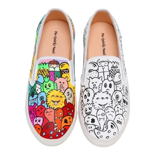 THE QUIRKY NAARI Color Me Up Slipons - Show Off Your Unique Flair | Multicolor | 3 UK