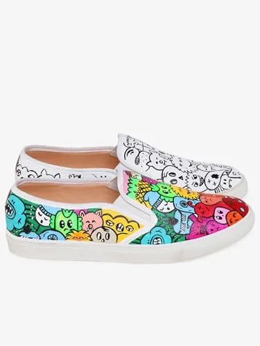 THE QUIRKY NAARI Color Me Up Slipons - Show Off Your Unique Flair | Multicolor | 3 UK