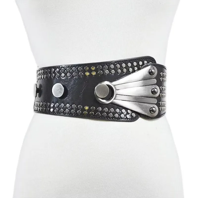 TrendyTie Chic Hanging-Buckle Slim PU Waistband