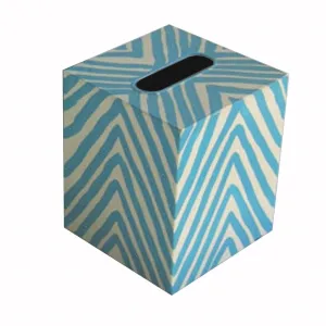 Turquoise & Cream Zebra Tissue Box Cover