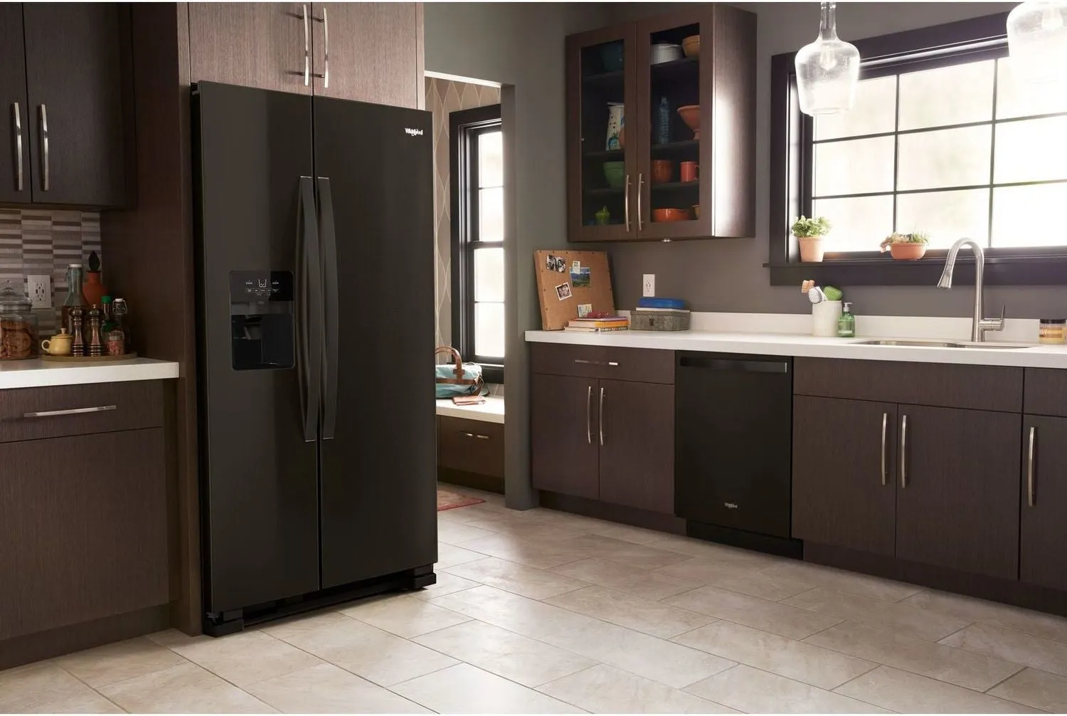 Whirlpool Black Stainless Steel Side-by-Side Refrigerator (21 Cu. Ft.) - WRS321SDHV