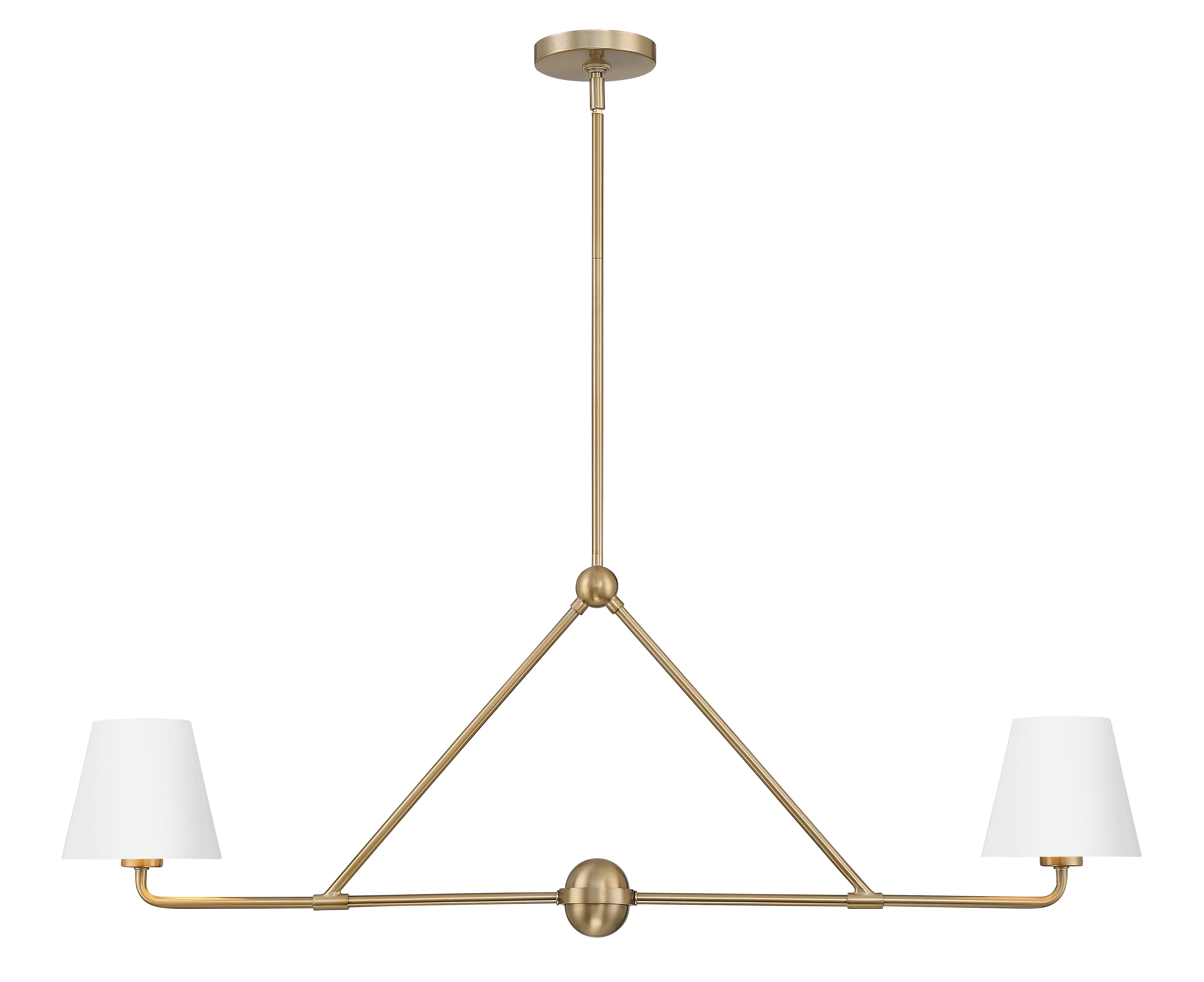 Xavier 2 Light Vibrant Gold   White Chandelier - C193-XAV-B9302-VG-WH