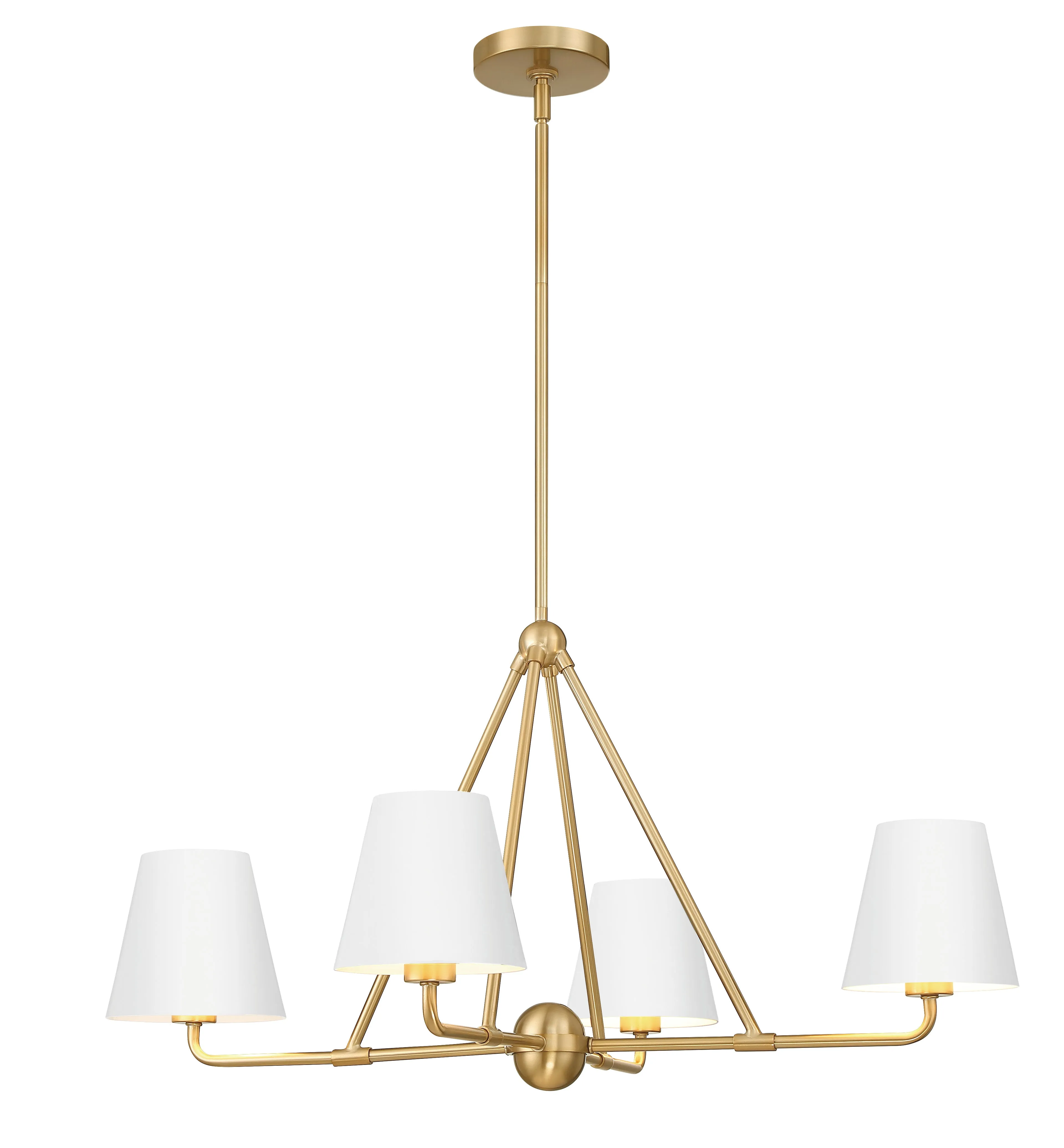 Xavier 4 Light Vibrant Gold   White Chandelier - C193-XAV-B9304-VG-WH