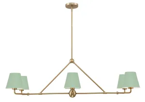 Xavier 6 Light Vibrant Gold   Green Chandelier - C193-XAV-B9306-VG-GR