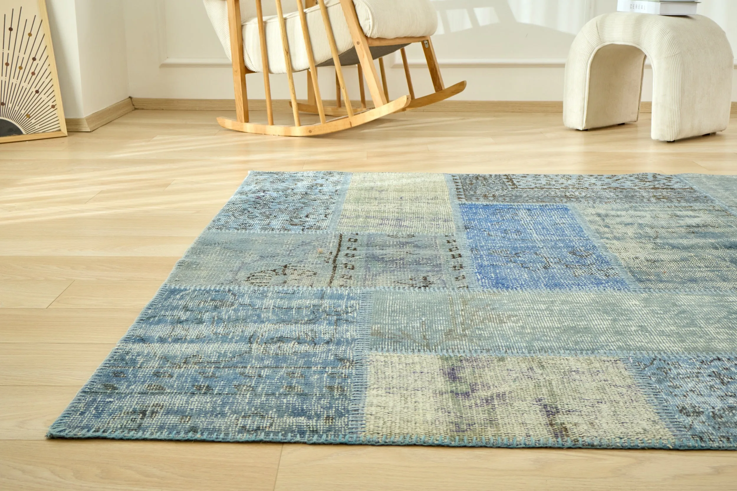 Zarah - Vintage Blue Patchwork Rug