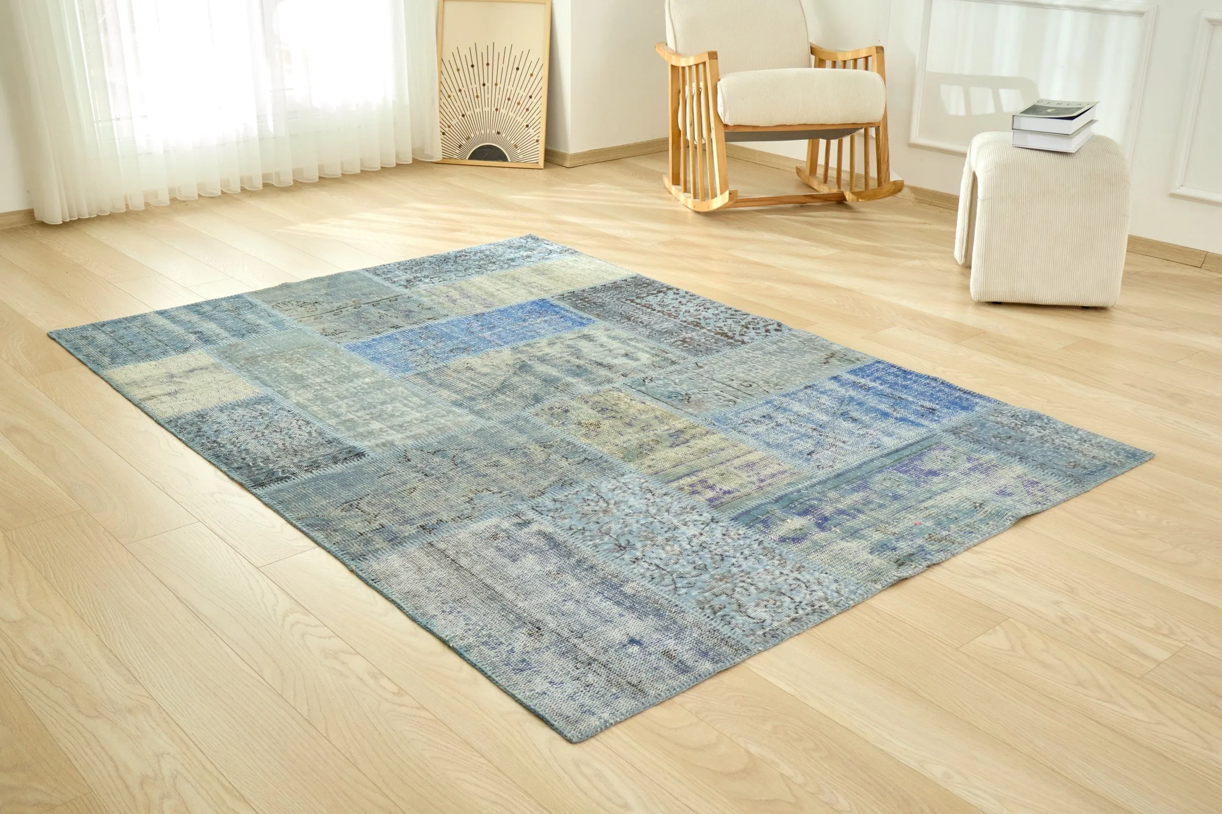 Zarah - Vintage Blue Patchwork Rug